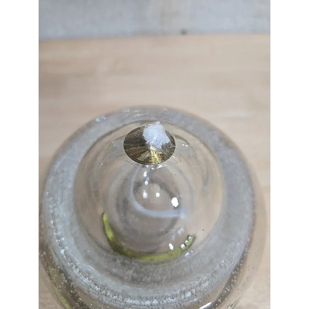 Vintage Hand Blown Bubble Glass Oil Lamp Ball Made In‎ Poland ORB With Wick